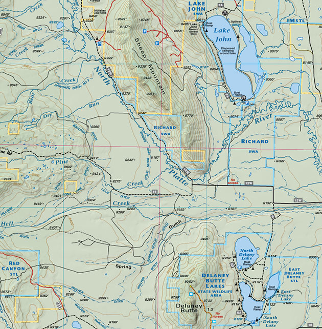 Steamboat-Lake-John steamboat colorado trails topo map