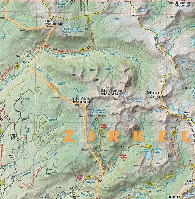 Steamboat-Mt.-Zirkel Mt. Zirkel trails topo map