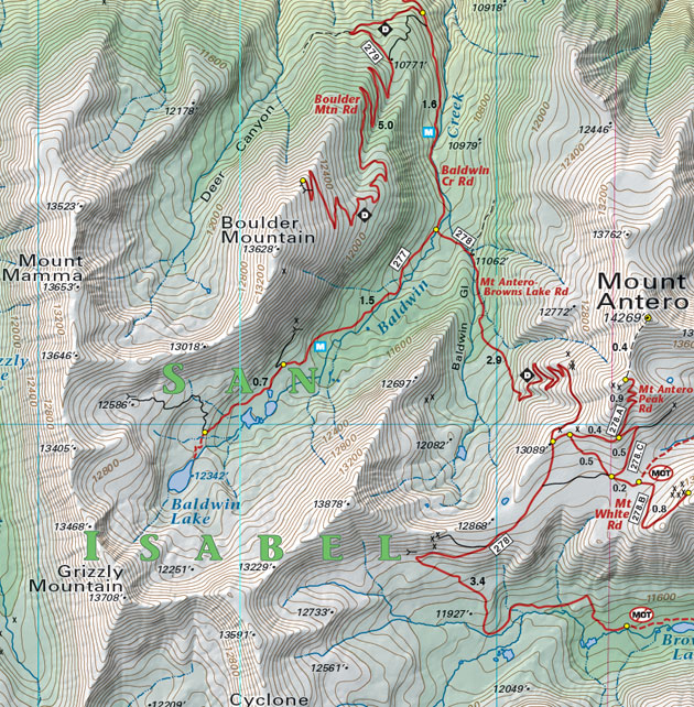 Salida Buena Vista Trails Recreation Topo Map Latitude 40° maps