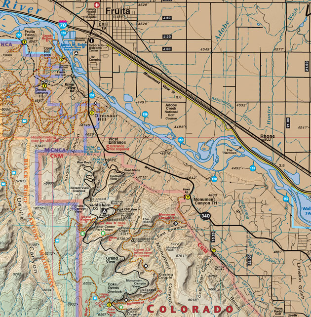 Fruita Grand Junction Trails Recreation Topo Map Latitude 40° maps