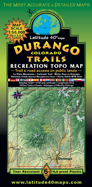 Durango Colorado area recreation map