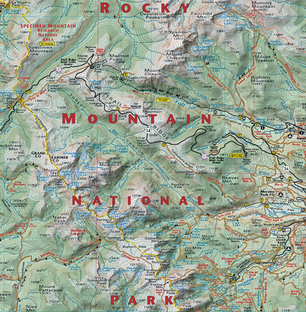 Front Range Trails  Colorado Recreation Topo Map  Latitude 40° maps