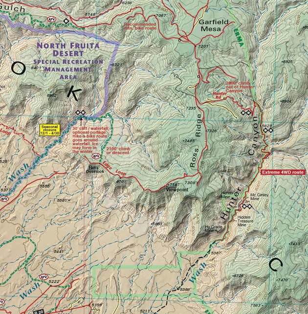 Fruita Grand Junction Trails Recreation Topo Map Latitude 40° maps