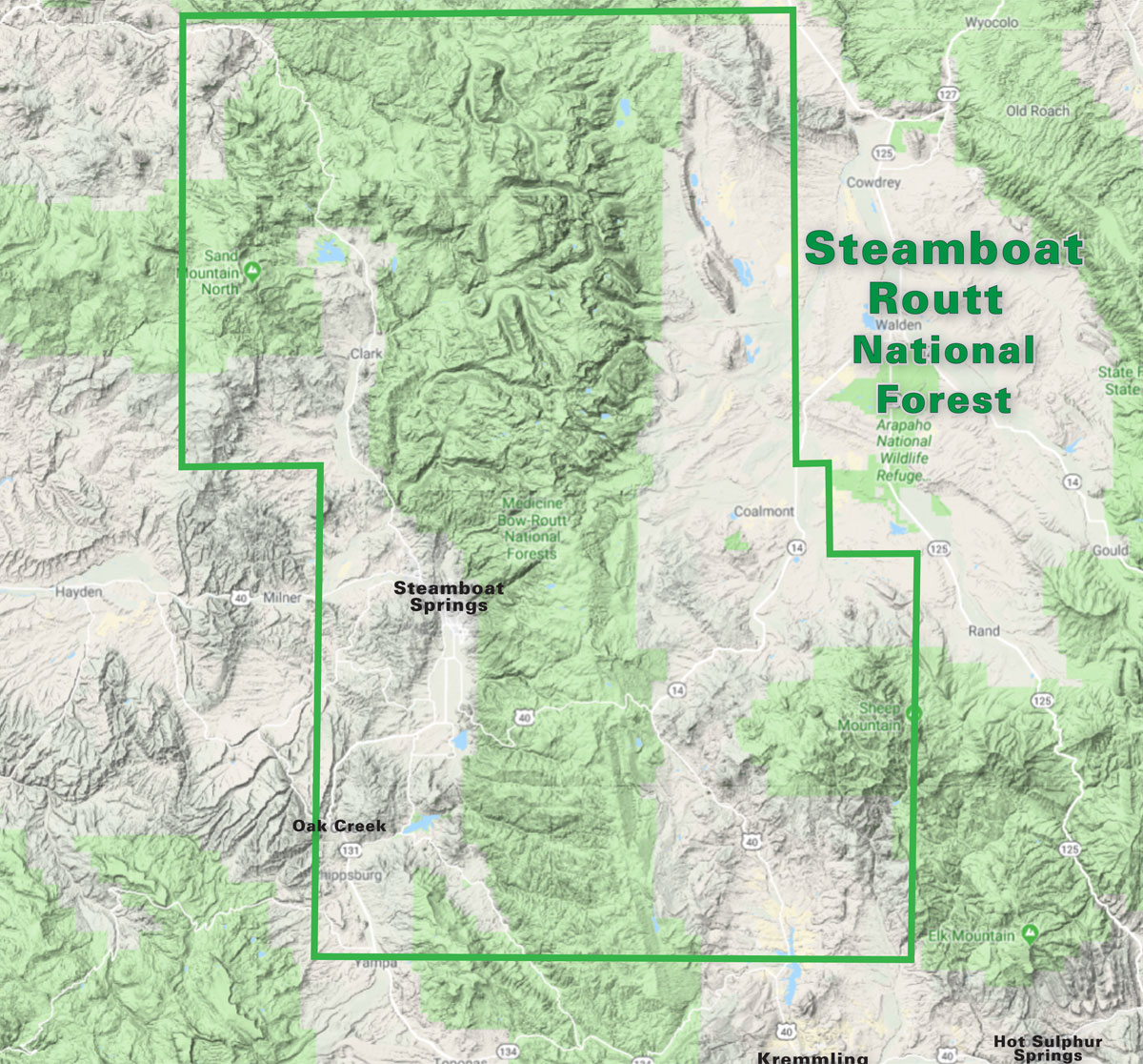 Steamboat Springs recreation trail map